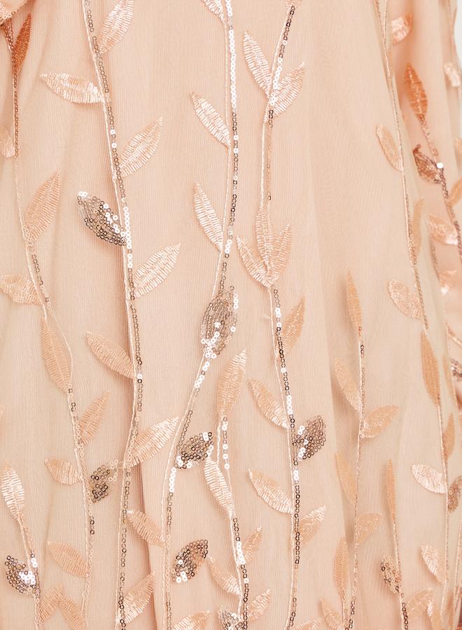 Amirah Women Peach Embellished Maxi Jalabiya - Image 4